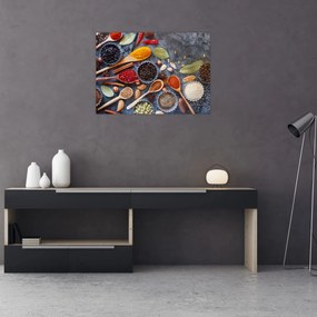Tablou pe sticlă - Condimente (70x50 cm)
