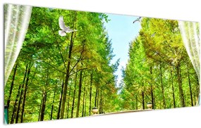 Tablou - Privire spre pădure (120x50 cm)