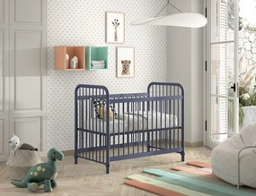 Pătuț Bebeluși BRONXX, Albastru Denim, 60 x 120 cm (Metal) – BRONXX – Vipack