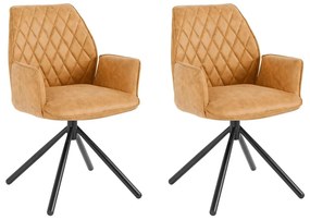 Set de scaune de sufragerie galben 2 buc. tapițat Preston – Støraa