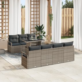 vidaXL Set de canapele pentru grădină 8 pcs Gri 100 x 55 x 73 cm