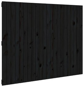 824972 vidaXL Tăblie de pat pentru perete, negru, 140x3x110 cm lemn masiv pin