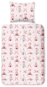 Lenjerie de pat pentru copii roz din bumbac pentru pătuț 100x135 cm Boho – Good Morning