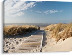Tablou - Plaja cu nisip de pe insula Langeoog, Germania (70x50 cm)