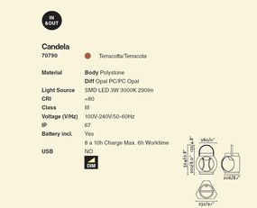 Lampa LED portabila iluminat exterior decorativ IP67 CANDELA