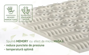 Topper saltea Viva Memory Dual Confort 90x200 cm, H 6 cm