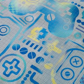 Cearceaf pentru copii gri din microfibră pentru pat dublu/pentru saltea înaltă cu elastic 135x190 cm Gamer – Catherine Lansfield