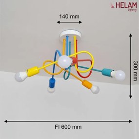 Lustr LED pentru copii OXFORD 5xE27/15W/230V montat pe tavan