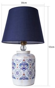 Lampă de masă RAMZES 1xE27/40W/230V albastră/albă