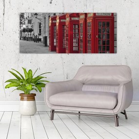 Tablou - Cutii telefonice din Londra (120x50 cm)