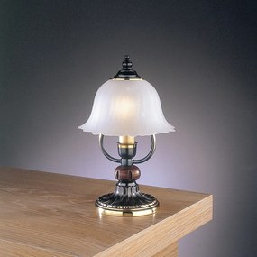 Veioza / Lampa de masa design italian din alama cu lemn 2700
