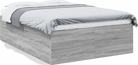 vidaXL Cadru de pat, gri sonoma, 120x190 cm, lemn prelucrat