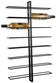 Raft pentru sticle de vin negru de perete din metal număr sticle 16 Dual – PT LIVING