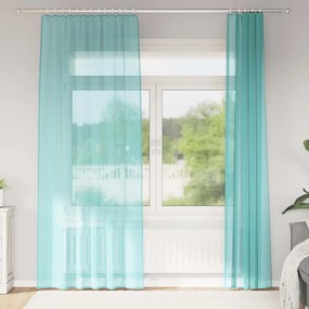vidaXL Perdele Voile cu buzunare pentru bare 2 buc Turcoaz