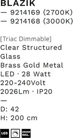 Lustra LED design decorativ 3000K BLAZIK D-42cm