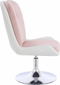 HR690N Scaun Velvet&amp;soft Piele Pu Roz Pudră/Alb Bază Cromata