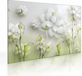 Tablou pe sticlă cu flori (70x50 cm)