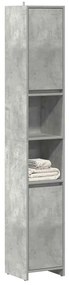 vidaXL Dulap de baie, gri beton, 30x30x183,5 cm, PAL