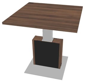 Masă de conferință reglabilă Verno+ S 120 x 120 cm, nuc / negru