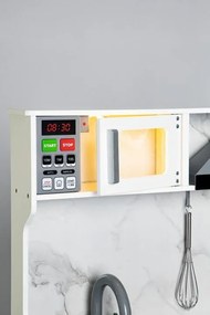 Bucătărie din lemn pentru copii cu efecte luminoase și sonore + accesorii