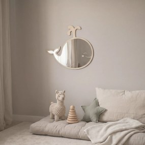 Oglindă Decorativă din Lemn pentru Camera Copilului | Dreamy Whale
