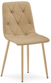 Scaun Bucatarie/Dining Fido Material Textil Maro Picioare Metalice Finisaj Lemn