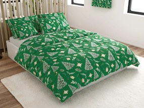 Lenjerie de pat din microfibra GREEN CHRISTMAS verde Dimensiune lenjerie de pat: 2 buc 70 x 90 cm | 200 x 220 cm