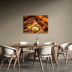 Tablou pe sticlă - uneltele itorice ale marinarior (70x50 cm)