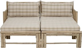 Puf modular de exterior natur din lemn de bambus, „Korfu”