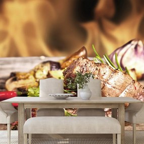 Fototapet autoadeziv steak de vită la grătar