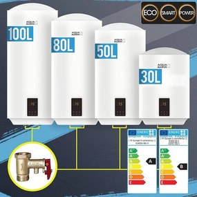 AQUAMARIN Boiler de apă electric suspendat 100 L, alb