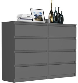 Comodă modernă cu 8 sertare R-140-S8 - diferite variante de culoare antracit
