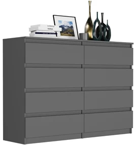 Comodă modernă cu 8 sertare R-140-S8 - diferite variante de culoare antracit