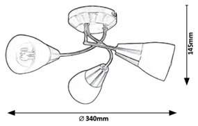 Rabalux 5690 - Plafonieră CONNOR 3xE14/40W/230V