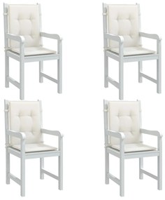 vidaXL Perne scaun cu spătar scund 4buc. melanj crem 100x50x4cm textil