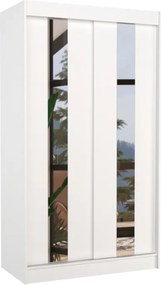 Dulap cu usi glisante si oglinda 120x215 cm, Balton, ADRK Furniture (Culoare: Alb)