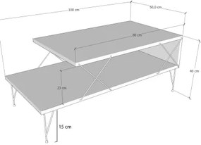Măsuță de cafea LOIRE 40x100 cm bej/neagră