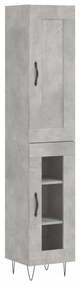 3200421 vidaXL Dulap înalt, gri beton, 34,5x34x180 cm, lemn prelucrat