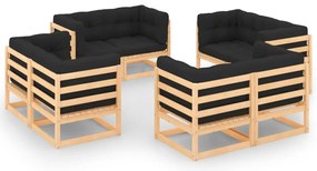 vidaXL Set mobilier de grădină din 8 piese, lemn masiv de pin