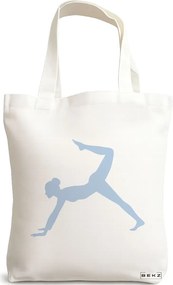 Sacosa de Panza pentru Cumparaturi, Geanta Tote Yoga 5, 38x34.5 cm, Alba, BEKZ®