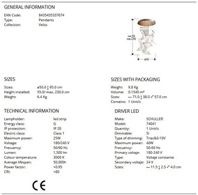Lustra LED suspendata design ultra-modern Velos II auriu