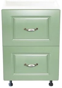 Corp inferior 50 cu 2 sertare metalice greutate Zebra MDF Verde