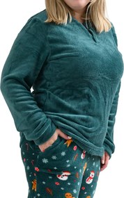 Pijama Cocolino microplus SNOWMAN AND GINGERBREAD verde - diverse marimi Marime: M