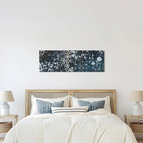 Tablou - Decorațiuni flori (cu ceas) (90x30 cm)