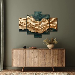 Tablou - Abstracție verde cu auriu II. (150x105 cm)
