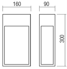 Redo 90603 - Aplică de perete LED STAND pentru exterior, 20 W, 230 V, IP65, antracit