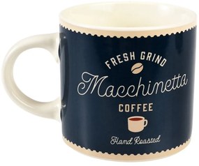 Cană albastru-închis/crem din ceramică 350 ml Macchinetta – Rex London