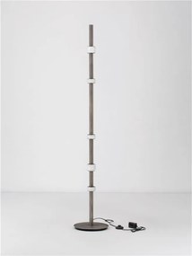 Lampadar tub subtire aluminiu gri inchis si alabastru LED MARLOW