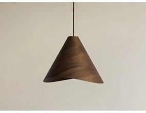 Lampă suspendată din lemn cu cablu 1xE27/60W/230V Ø 33 cm lemn masiv/nuc/lemn de cauciuc