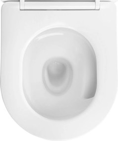 Vas WC suspendabil Rea Carlo Mini Tornado NF WHITE BRUSH GOLD